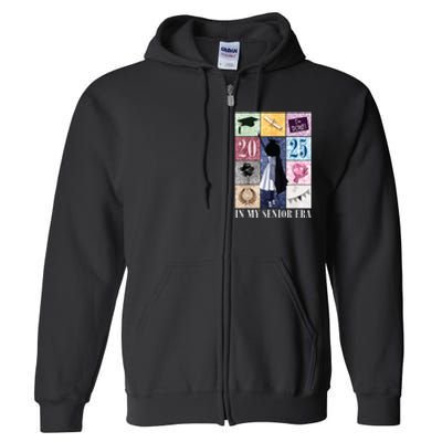 In My Senior Era Class Of 2025 Black Girl Graduate Full Zip Hoodie