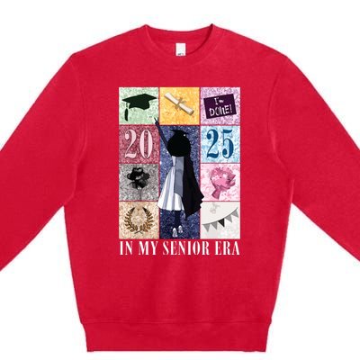 In My Senior Era Class Of 2025 Black Girl Graduate Premium Crewneck Sweatshirt