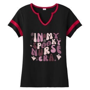 In My Spooky Nurse Era Halloween Groovy Witchy Spooky Nurse Gift Ladies Halftime Notch Neck Tee