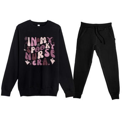 In My Spooky Nurse Era Halloween Groovy Witchy Spooky Nurse Gift Premium Crewneck Sweatsuit Set