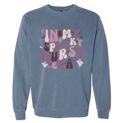 In My Spooky Nurse Era Halloween Groovy Witchy Spooky Nurse Gift Garment-Dyed Sweatshirt