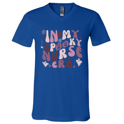 In My Spooky Nurse Era Halloween Groovy Witchy Spooky Nurse Gift V-Neck T-Shirt