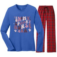 In My Spooky Nurse Era Halloween Groovy Witchy Spooky Nurse Gift Women's Long Sleeve Flannel Pajama Set 