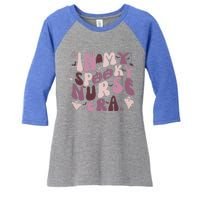 In My Spooky Nurse Era Halloween Groovy Witchy Spooky Nurse Gift Women's Tri-Blend 3/4-Sleeve Raglan Shirt