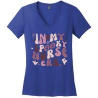 In My Spooky Nurse Era Halloween Groovy Witchy Spooky Nurse Gift Women's V-Neck T-Shirt