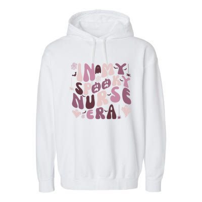 In My Spooky Nurse Era Halloween Groovy Witchy Spooky Nurse Gift Garment-Dyed Fleece Hoodie