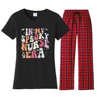 In My Spooky Nurse Era Halloween Groovy Witchy Spooky Nurse Women's Flannel Pajama Set