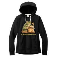 In My Sourdough Era Funny Frog Baking Bread Women's Fleece Hoodie