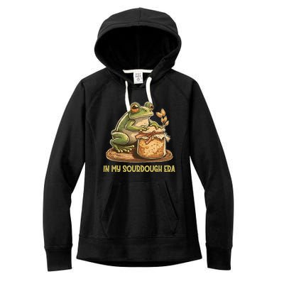 In My Sourdough Era Funny Frog Baking Bread Women's Fleece Hoodie