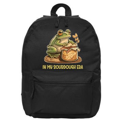 In My Sourdough Era Funny Frog Baking Bread 16 in Basic Backpack