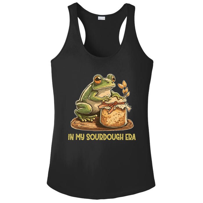 In My Sourdough Era Funny Frog Baking Bread Ladies PosiCharge Competitor Racerback Tank