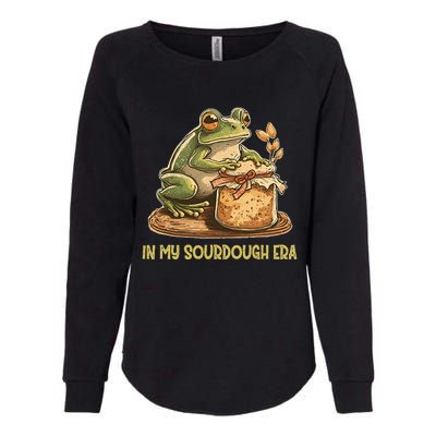 In My Sourdough Era Funny Frog Baking Bread Womens California Wash Sweatshirt