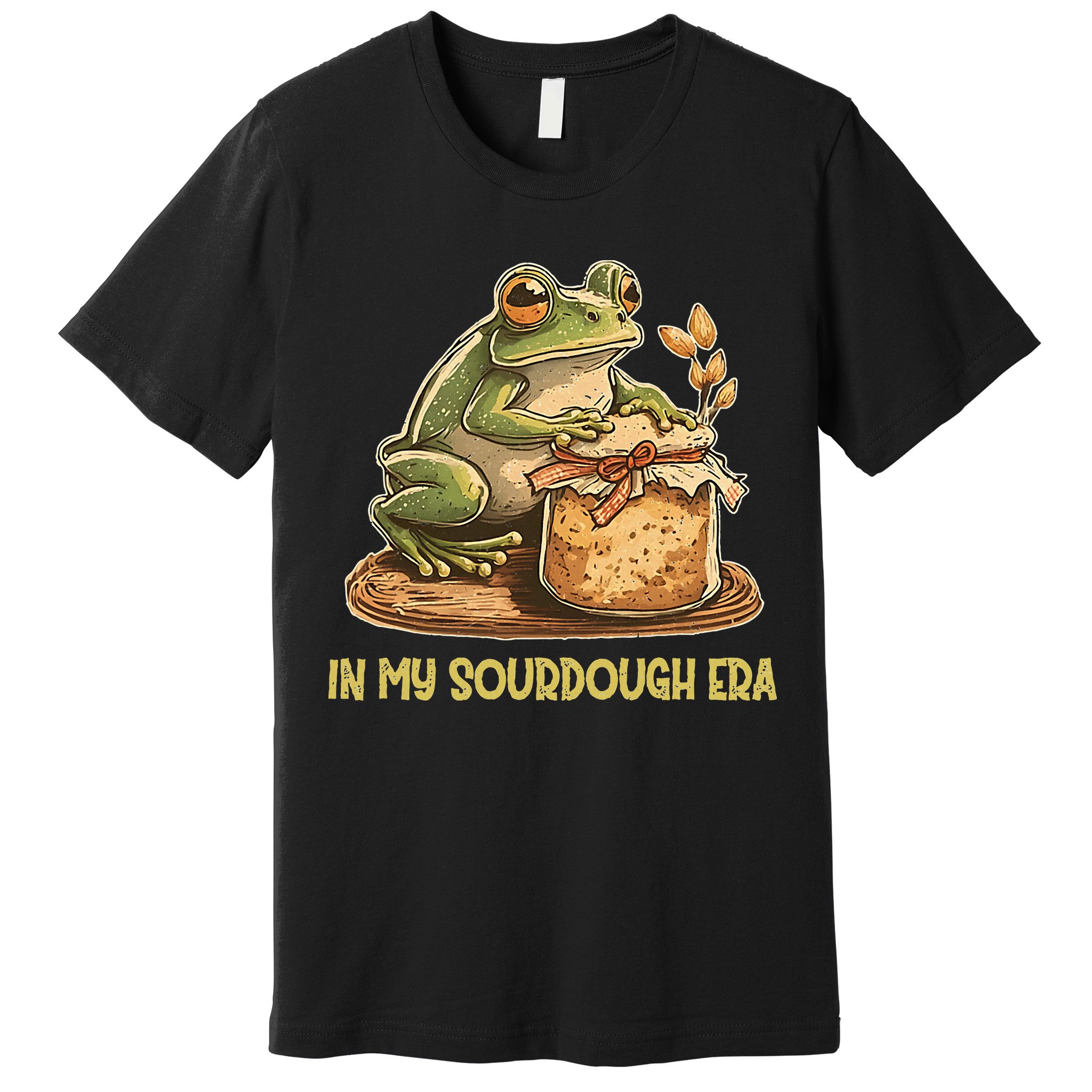 In My Sourdough Era Funny Frog Baking Bread Premium T-Shirt