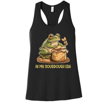 In My Sourdough Era Funny Frog Baking Bread Women's Racerback Tank