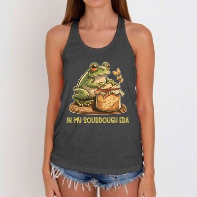 In My Sourdough Era Funny Frog Baking Bread Women's Knotted Racerback Tank