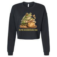 In My Sourdough Era Funny Frog Baking Bread Cropped Pullover Crew