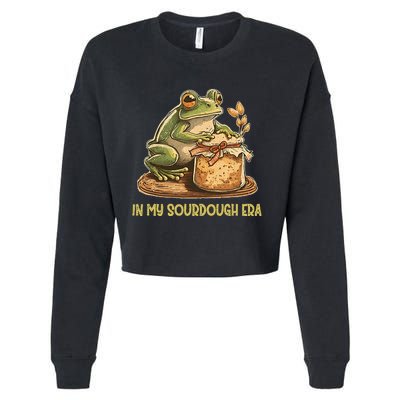 In My Sourdough Era Funny Frog Baking Bread Cropped Pullover Crew