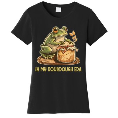 In My Sourdough Era Funny Frog Baking Bread Women's T-Shirt