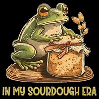 In My Sourdough Era Funny Frog Baking Bread Women's V-Neck T-Shirt
