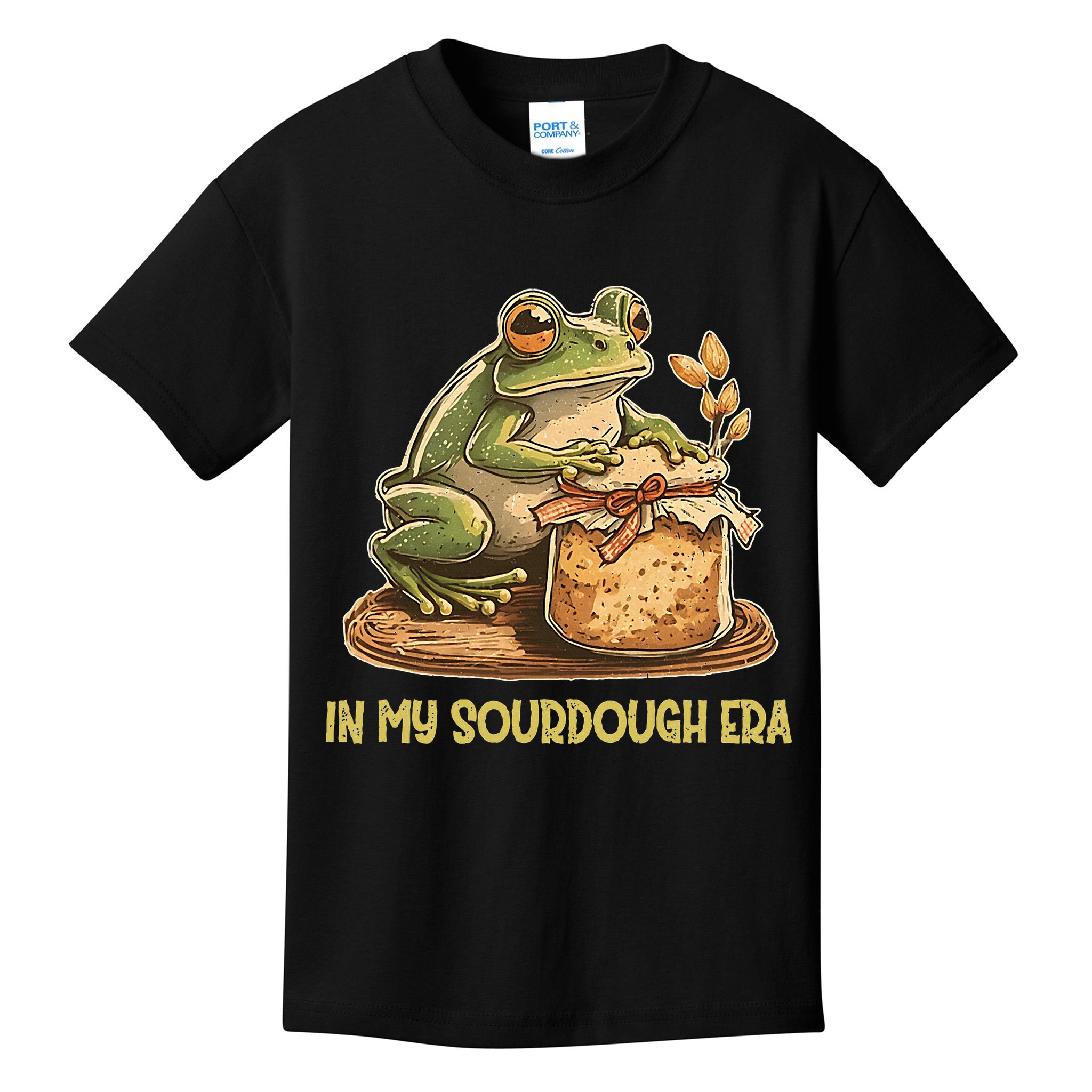 In My Sourdough Era Funny Frog Baking Bread Kids T-Shirt