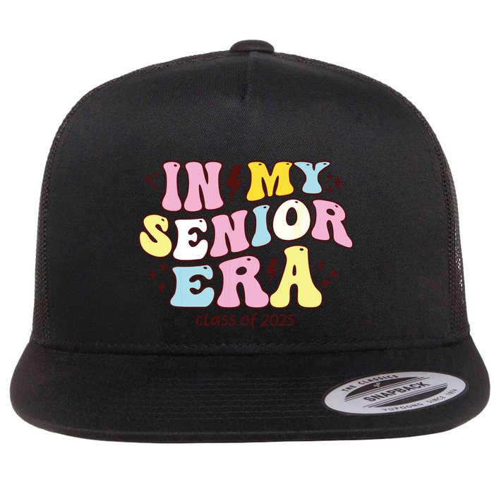 In My Senior Era Class Of 2025 Groovy Senior 2025 Flat Bill Trucker Hat