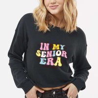 In My Senior Era Class Of 2025 Groovy Senior 2025 Cropped Pullover Crew