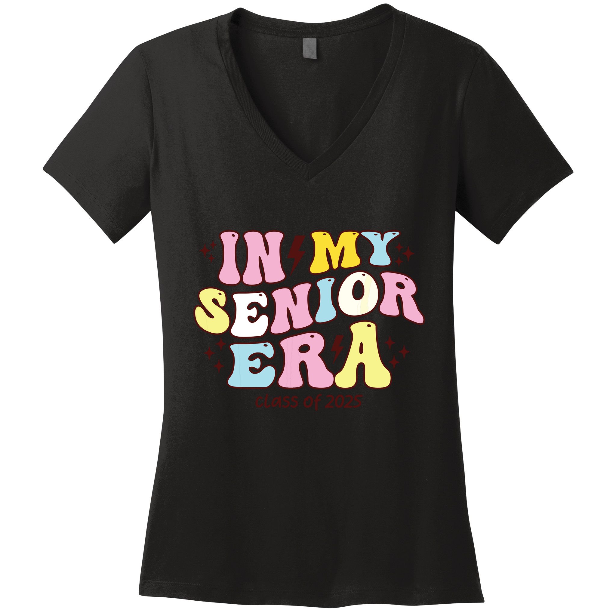 In My Senior Era Class Of 2025 Groovy Senior 2025 Women's V-Neck T-Shirt