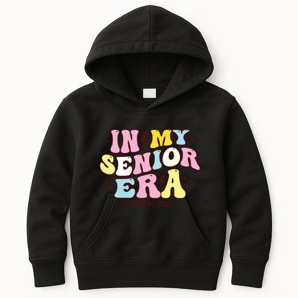In My Senior Era Class Of 2025 Groovy Senior 2025 Kids Hoodie
