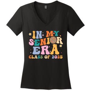 In My Senior Era Class Of 2025 High School Graduation 2025 Hoodie Women's V-Neck T-Shirt