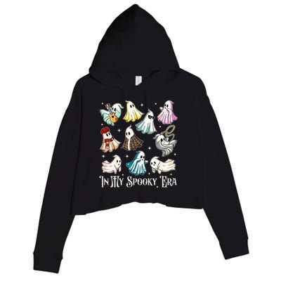 In My Spooky Era Music Lover Cute Ghost Halloween Costume Crop Fleece Hoodie