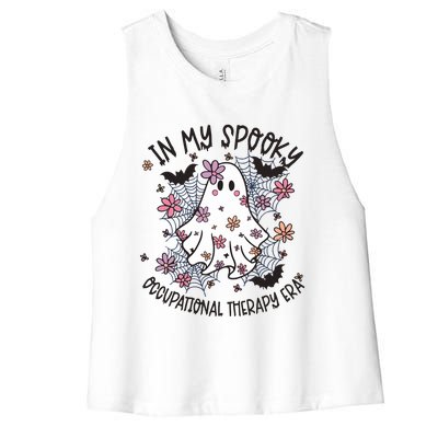 In My Spooky Occupational Therapy Era Occupational Halloween Women's Racerback Cropped Tank