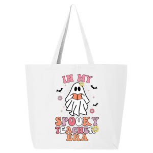 In My Spooky Teacher Era Groovy Hippie Retro Ghost Halloween 25L Jumbo Tote