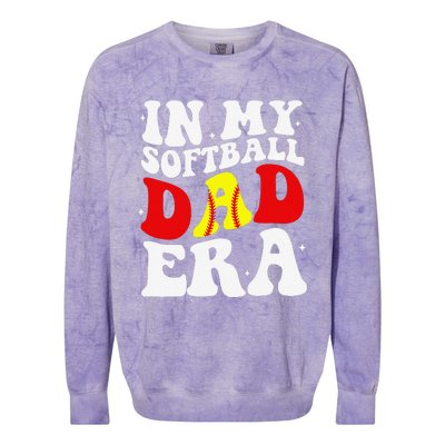 In My Softball Dad Era Softball Dad Colorblast Crewneck Sweatshirt