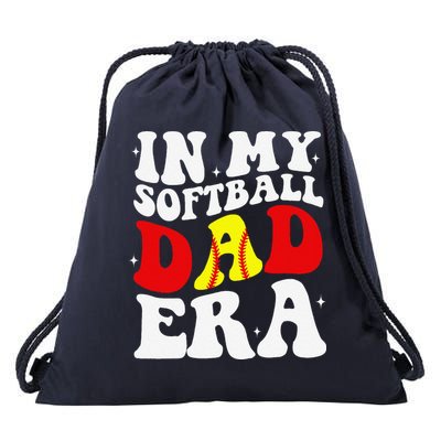 In My Softball Dad Era Softball Dad Drawstring Bag