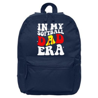 In My Softball Dad Era Softball Dad 16 in Basic Backpack