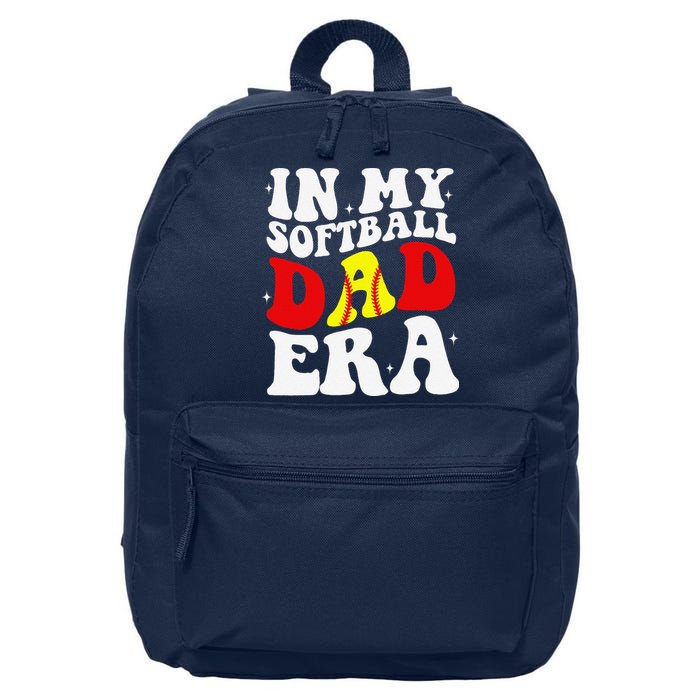 In My Softball Dad Era Softball Dad 16 in Basic Backpack