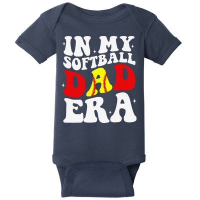In My Softball Dad Era Softball Dad Baby Bodysuit