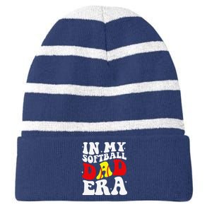 In My Softball Dad Era Softball Dad Striped Beanie with Solid Band