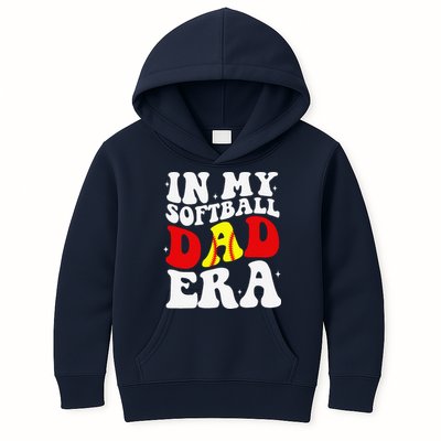 In My Softball Dad Era Softball Dad Kids Hoodie