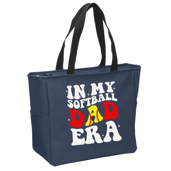In My Softball Dad Era Softball Dad Zip Tote Bag