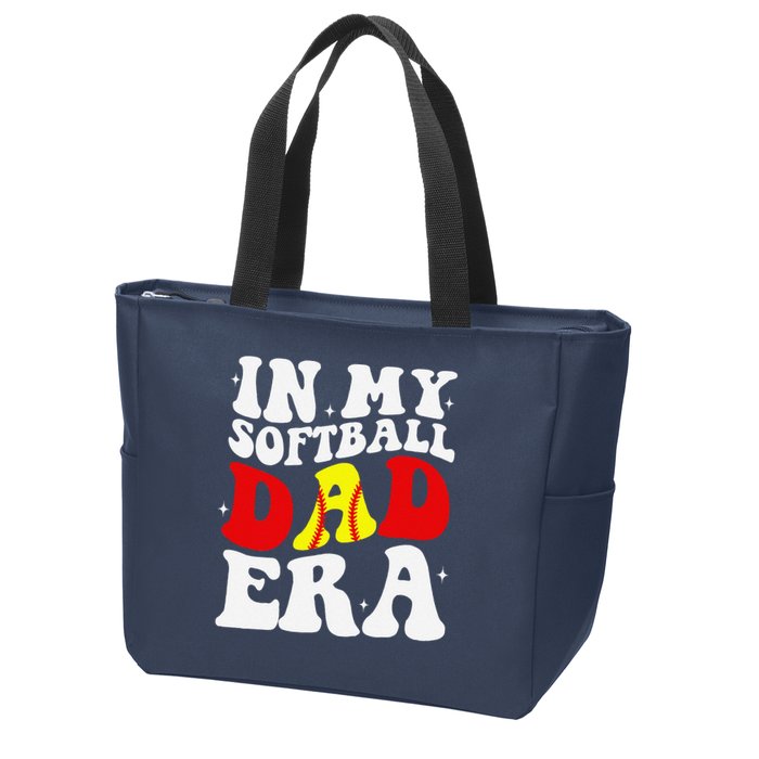 In My Softball Dad Era Softball Dad Zip Tote Bag