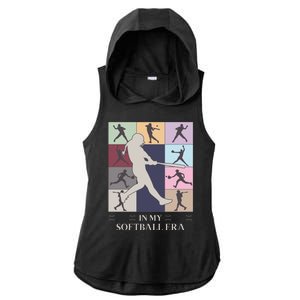 In My Softball Era Ladies PosiCharge Tri-Blend Wicking Draft Hoodie Tank