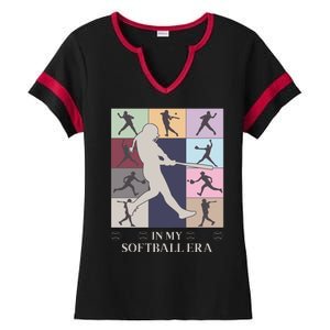 In My Softball Era Ladies Halftime Notch Neck Tee