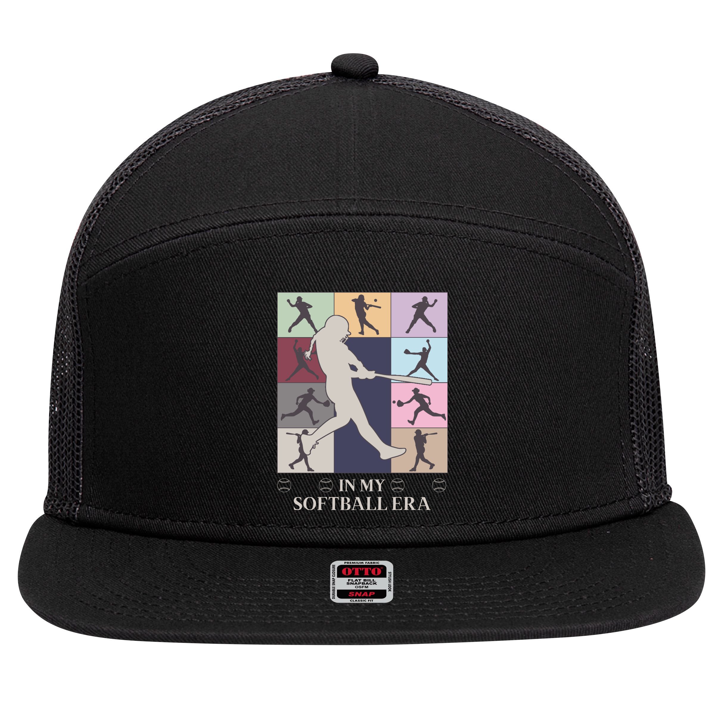 In My Softball Era 7 Panel Mesh Trucker Snapback Hat