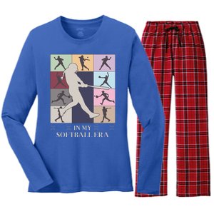 In My Softball Era Women's Long Sleeve Flannel Pajama Set 