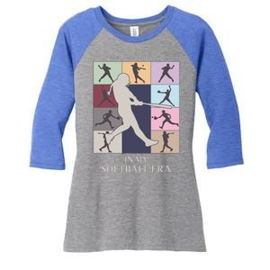 In My Softball Era Women's Tri-Blend 3/4-Sleeve Raglan Shirt