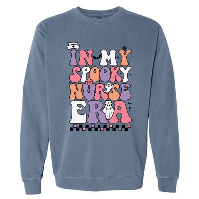 In My Spooky Nurse Era Halloween Groovy Witchy Spooky Nurse Cute Gift Garment-Dyed Sweatshirt