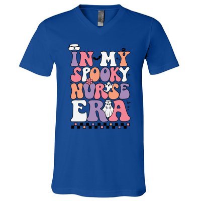 In My Spooky Nurse Era Halloween Groovy Witchy Spooky Nurse Cute Gift V-Neck T-Shirt