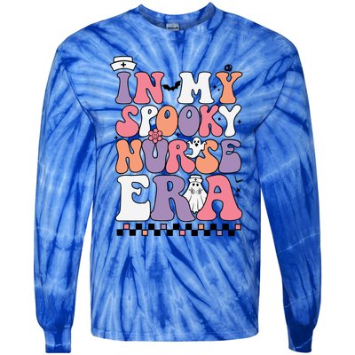 In My Spooky Nurse Era Halloween Groovy Witchy Spooky Nurse Cute Gift Tie-Dye Long Sleeve Shirt