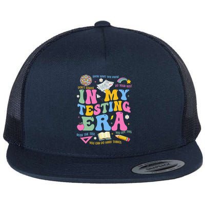In My State Testing Era Teachers Funny Test Day Flat Bill Trucker Hat